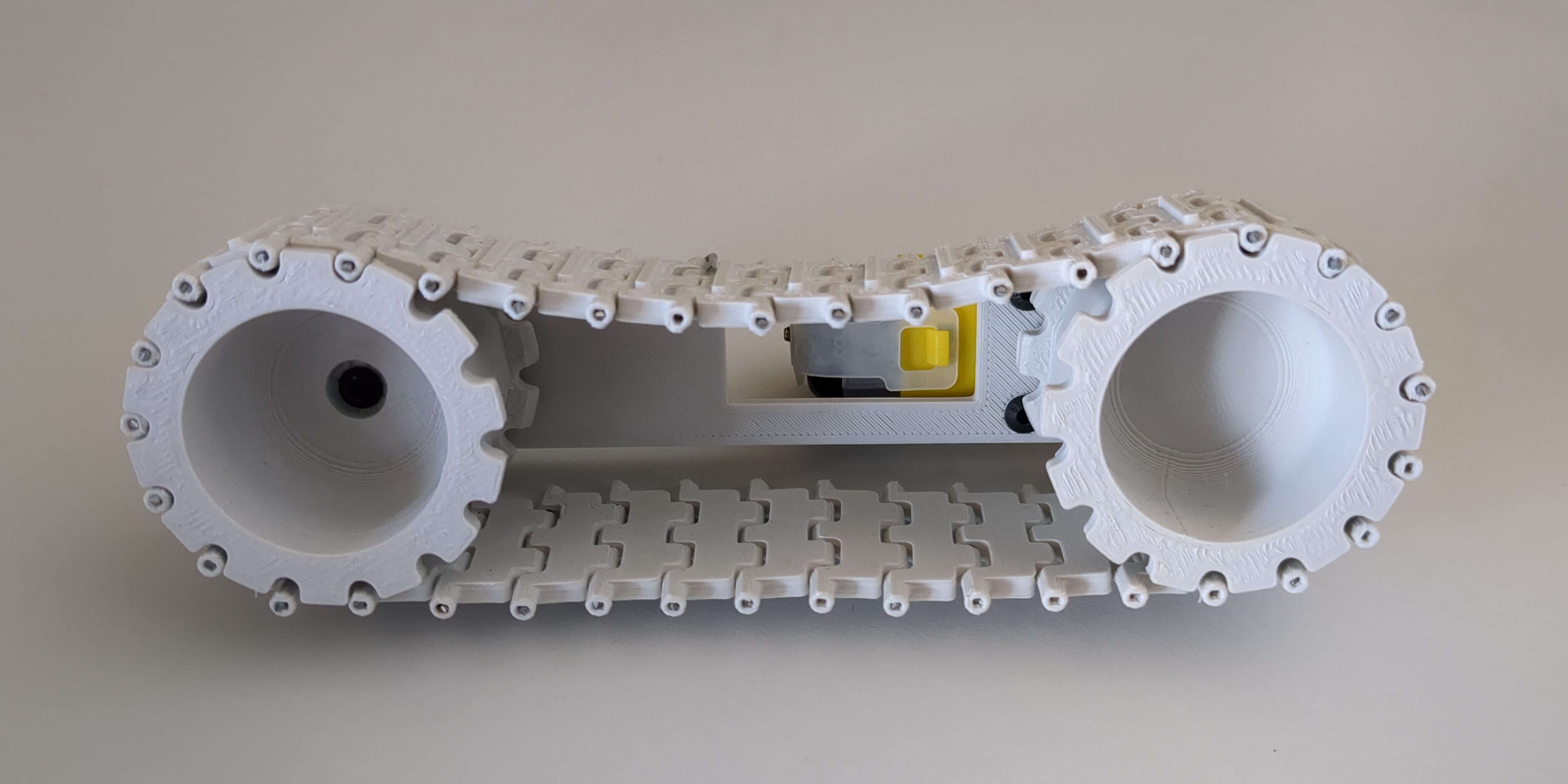 Picture of 3D printed tracks fit for a robotics project.