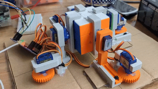 The front face of the cube being rotated.