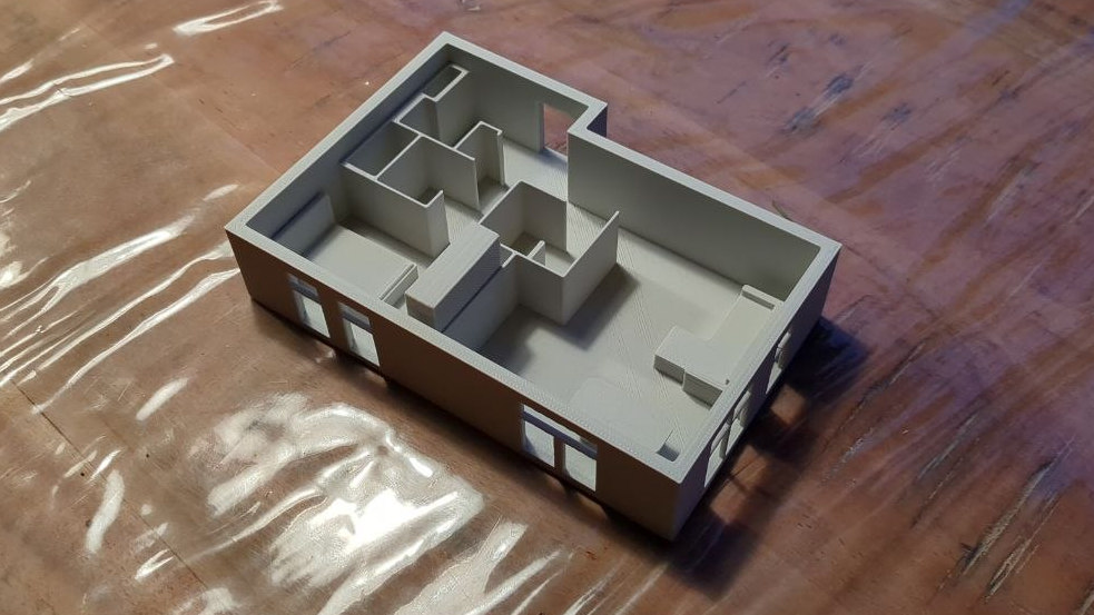 Another 3D printed scale model of an apartment.